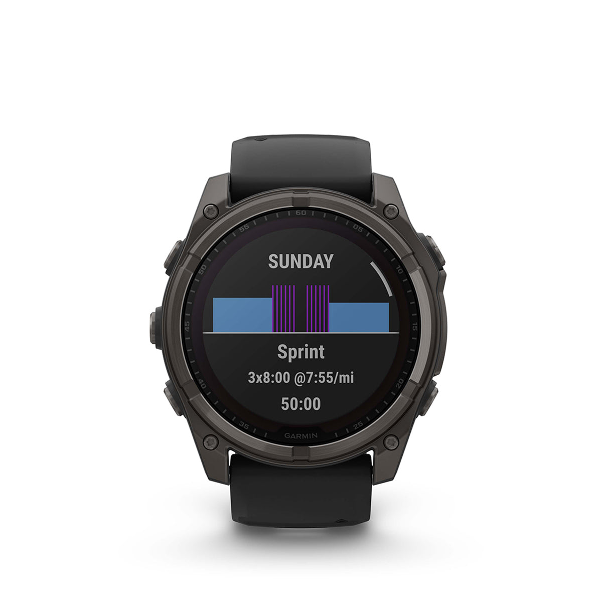 Garmin fenix 8 Solar Sapphire 51mm GPS Smartwatch, Carbon Gray DLC Titanium with Black/Pebble Gray Silicone Band