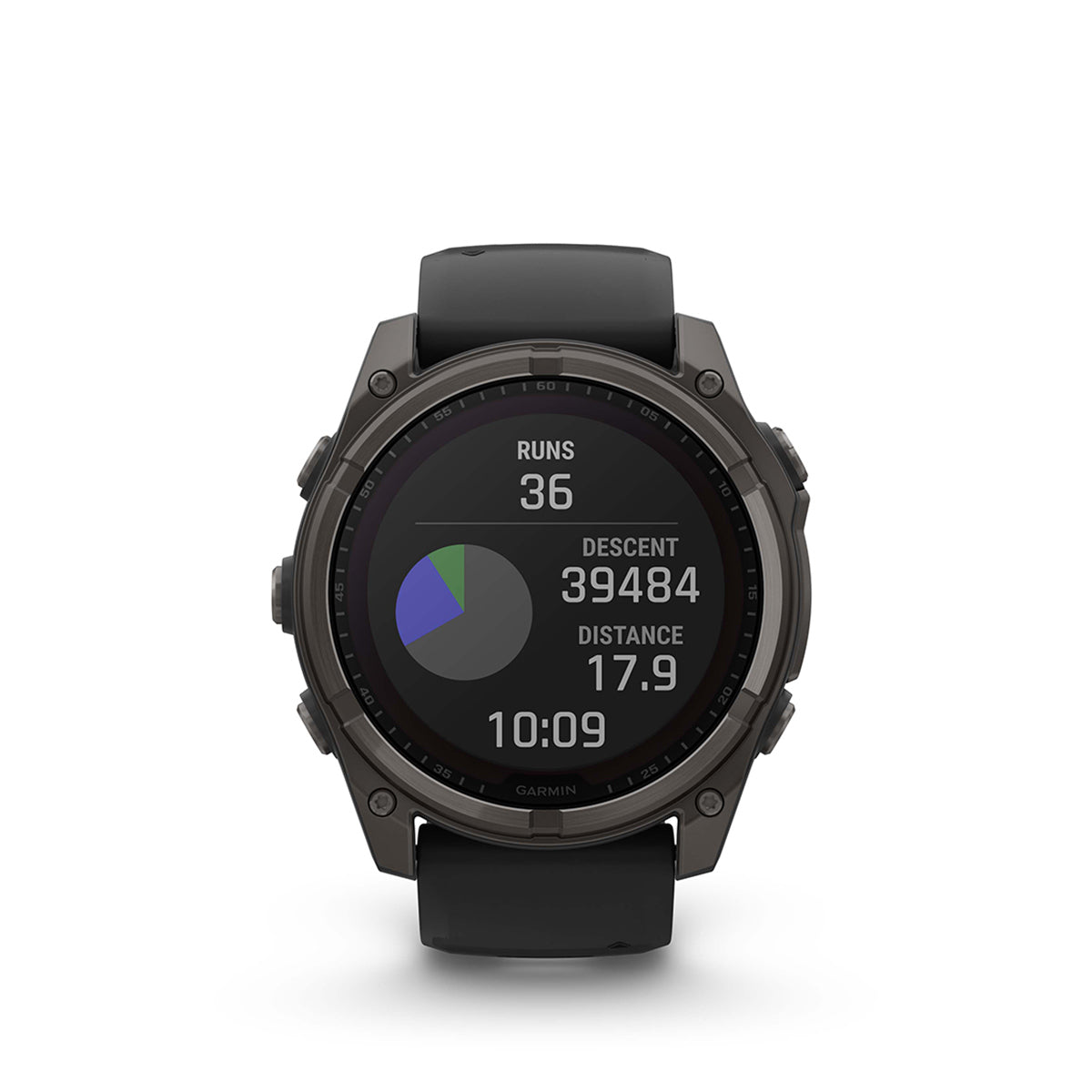 Garmin fenix 8 Solar Sapphire 51mm GPS Smartwatch, Carbon Gray DLC Titanium with Black/Pebble Gray Silicone Band