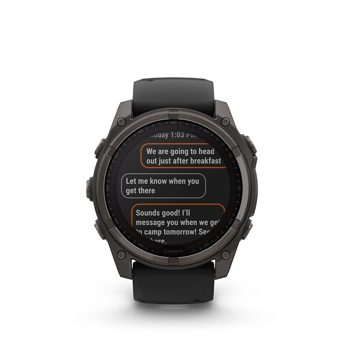 Garmin fenix 8 Solar Sapphire 51mm GPS Smartwatch, Carbon Gray DLC Titanium with Black/Pebble Gray Silicone Band