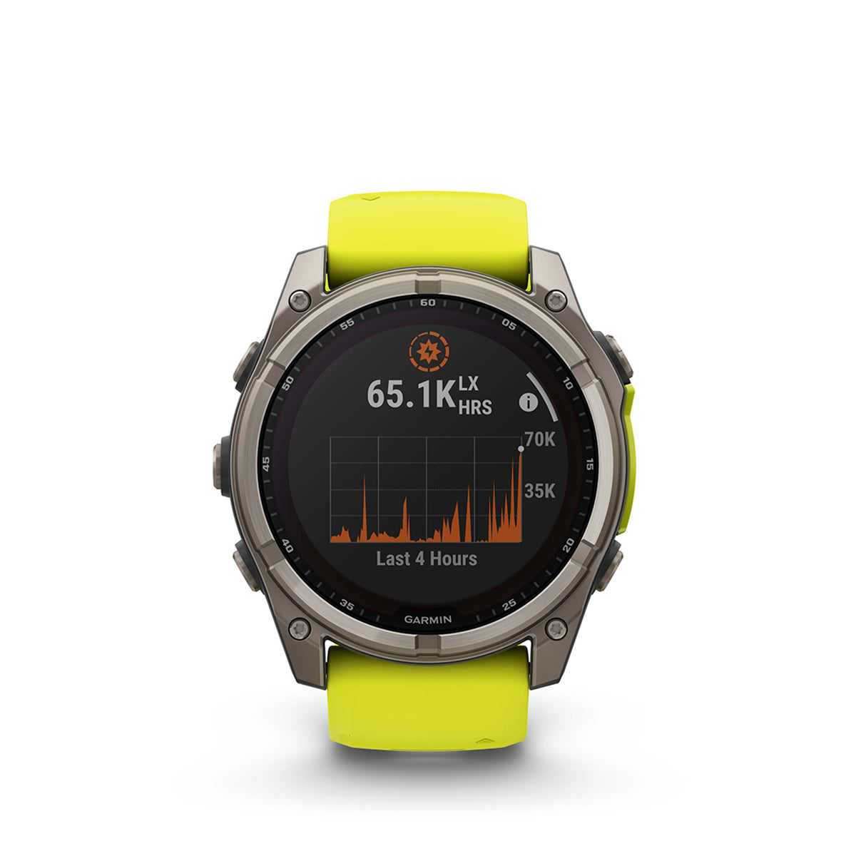 Garmin fenix 8 Solar Sapphire 51mm GPS Smartwatch, Titanium with Amp Yellow/Graphite Silicone Band