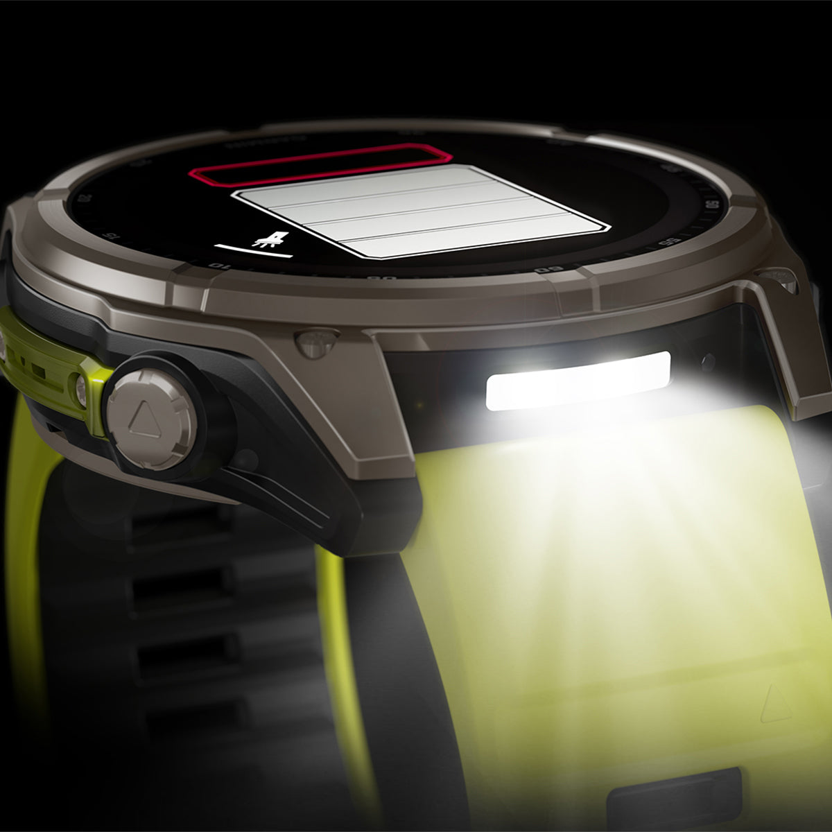 Garmin fenix 8 Solar Sapphire 51mm GPS Smartwatch, Titanium with Amp Yellow/Graphite Silicone Band