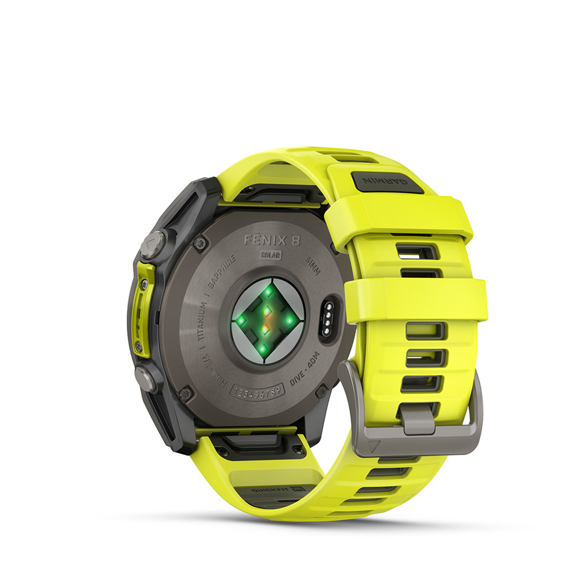 Garmin fenix 8 Solar Sapphire 51mm GPS Smartwatch, Titanium with Amp Yellow/Graphite Silicone Band