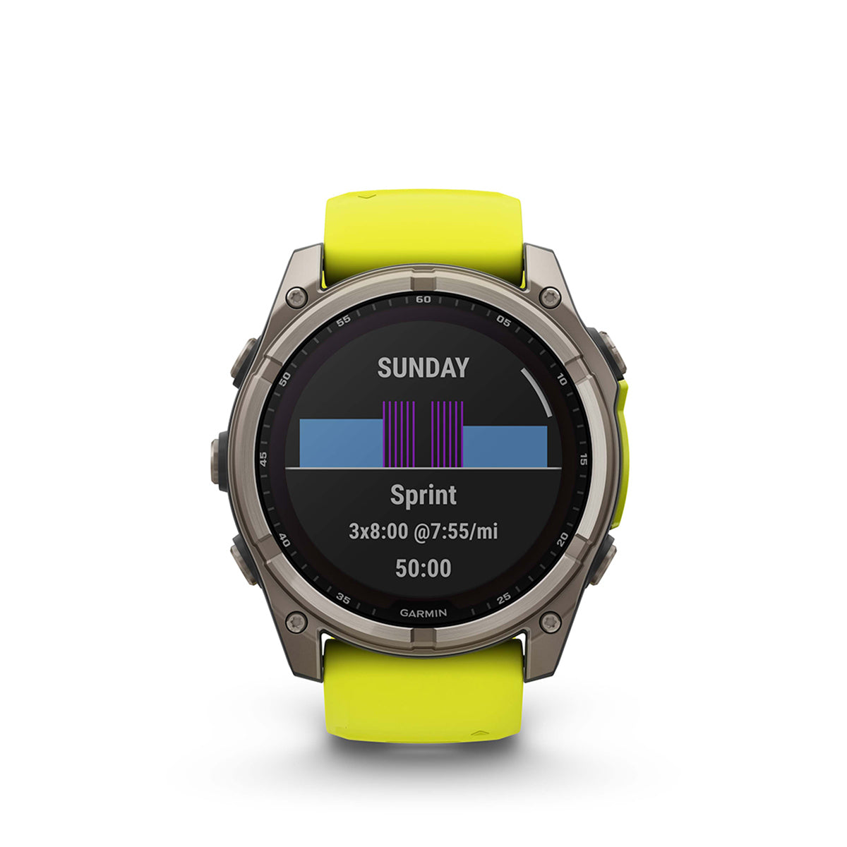 Garmin fenix 8 Solar Sapphire 51mm GPS Smartwatch, Titanium with Amp Yellow/Graphite Silicone Band