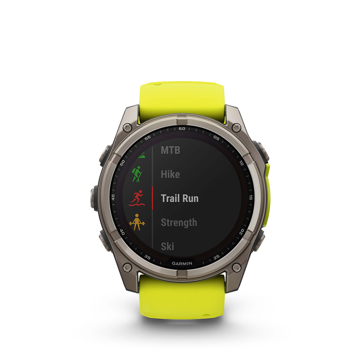 Garmin fenix 8 Solar Sapphire 51mm GPS Smartwatch, Titanium with Amp Yellow/Graphite Silicone Band