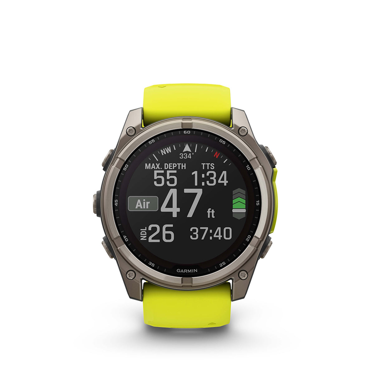 Garmin fenix 8 Solar Sapphire 51mm GPS Smartwatch, Titanium with Amp Yellow/Graphite Silicone Band