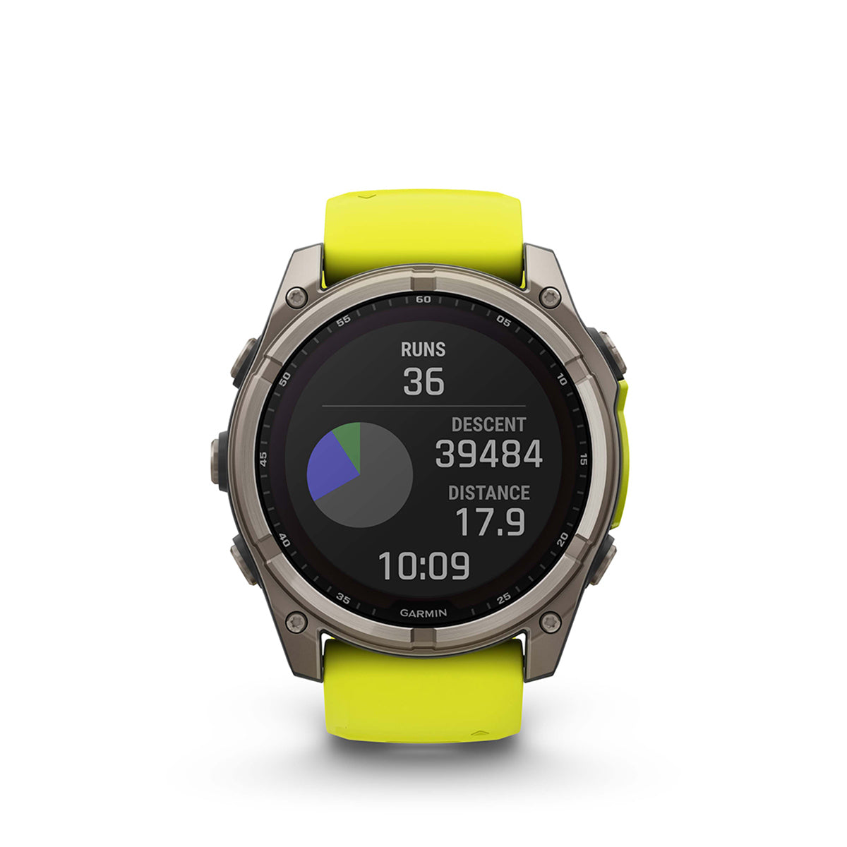Garmin fenix 8 Solar Sapphire 51mm GPS Smartwatch, Titanium with Amp Yellow/Graphite Silicone Band