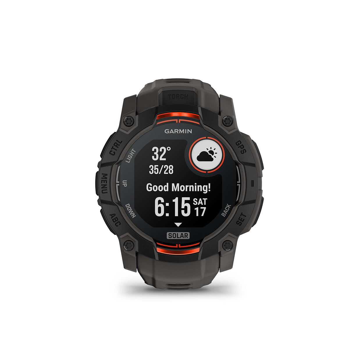 Garmin Instinct 3 50mm Solar GPS Smartwatch, Black with Charcoal Silicone Band