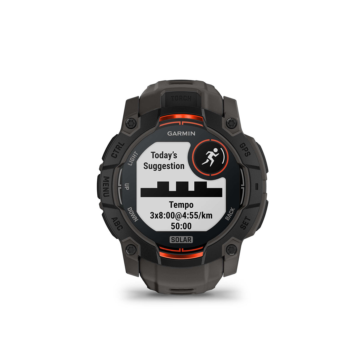 Garmin Instinct 3 50mm Solar GPS Smartwatch, Black with Charcoal Silicone Band