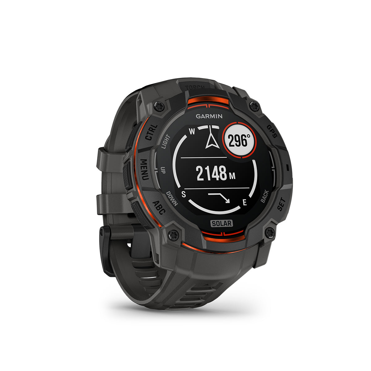 Garmin Instinct 3 50mm Solar GPS Smartwatch, Black with Charcoal Silicone Band
