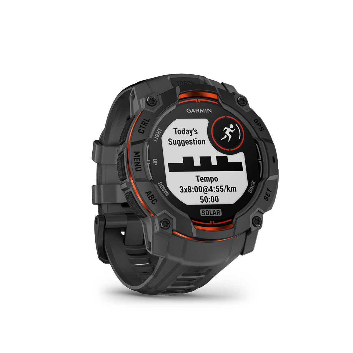 Garmin Instinct 3 50mm Solar GPS Smartwatch, Black with Charcoal Silicone Band