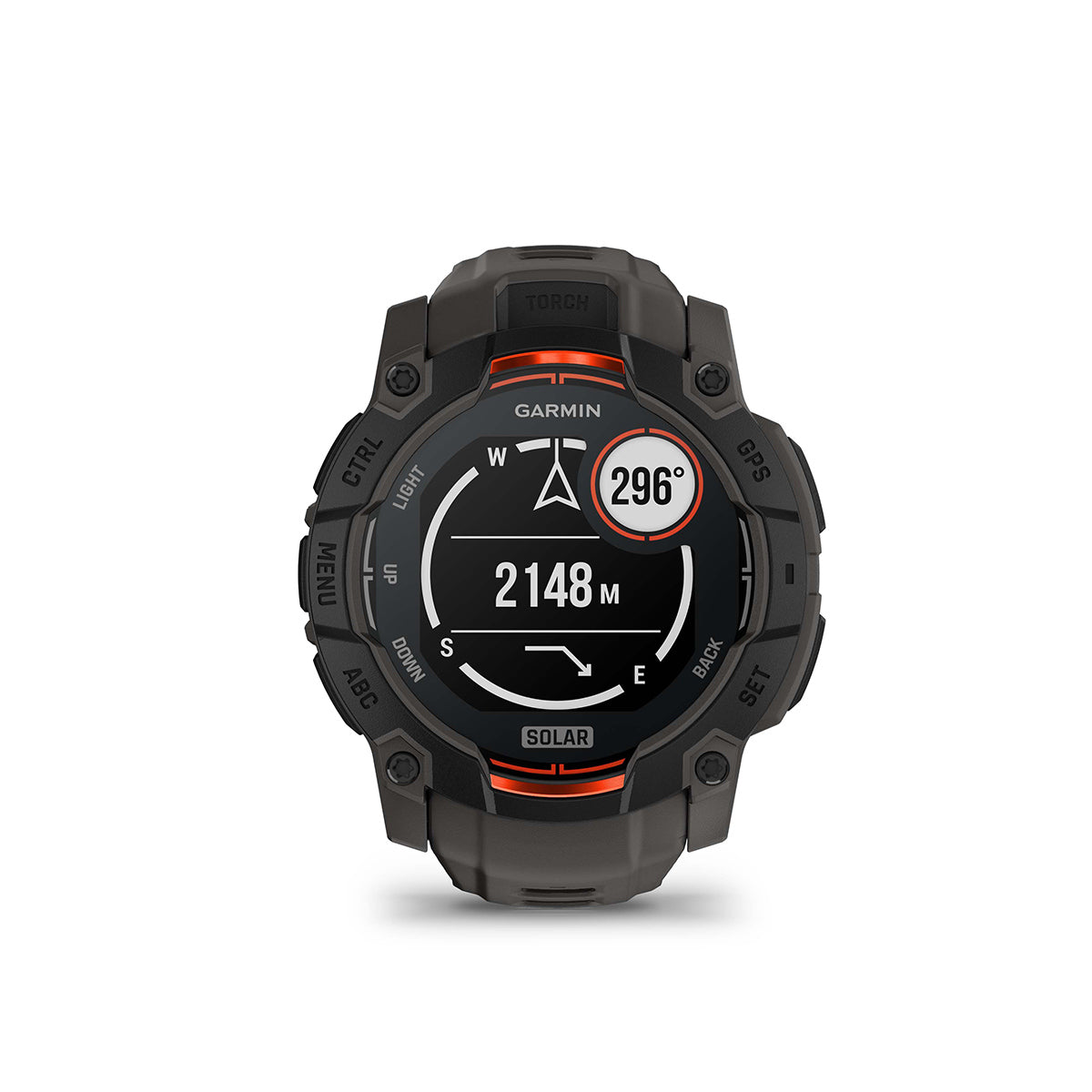 Garmin Instinct 3 50mm Solar GPS Smartwatch, Black with Charcoal Silicone Band