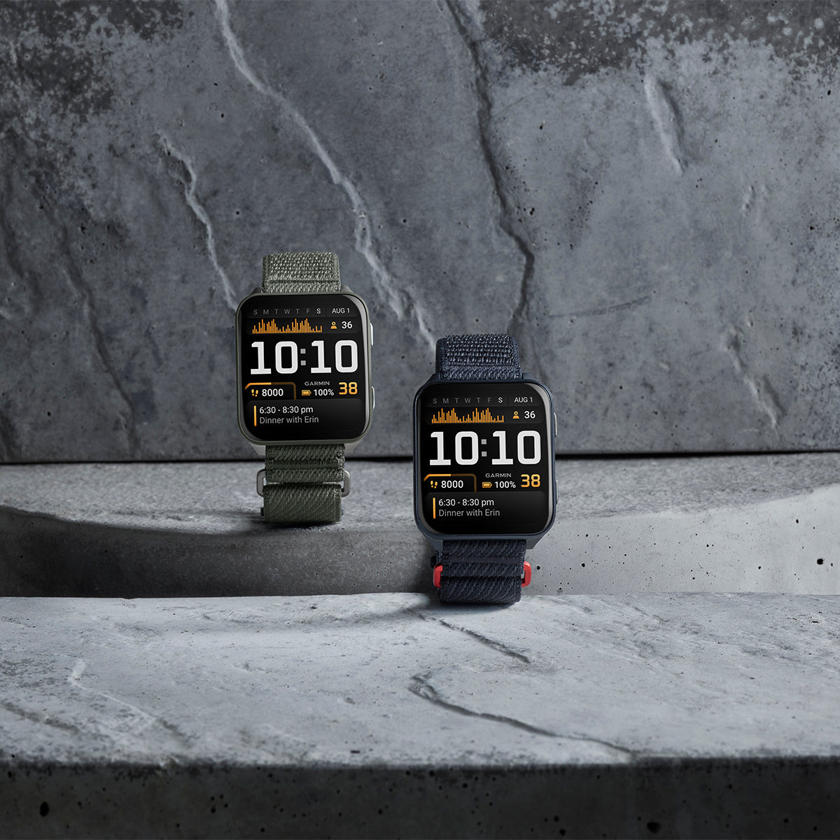 Garmin Venu X1 AMOLED GPS Smartwatch, Slate Titanium Caseback with Black ComfortFit Nylon Band