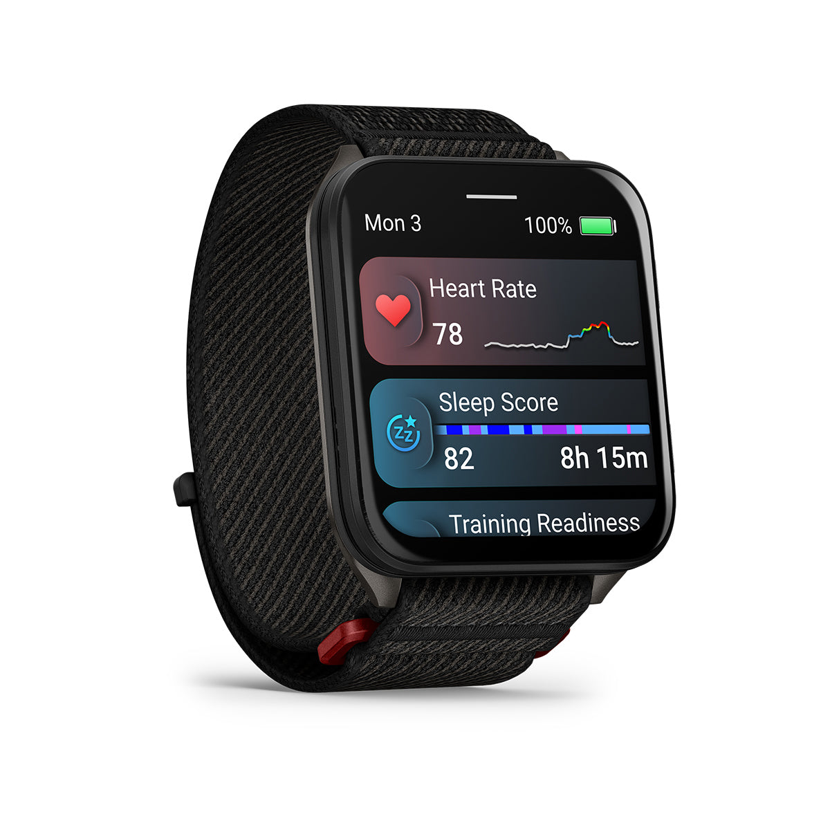 Garmin Venu X1 AMOLED GPS Smartwatch, Slate Titanium Caseback with Black ComfortFit Nylon Band