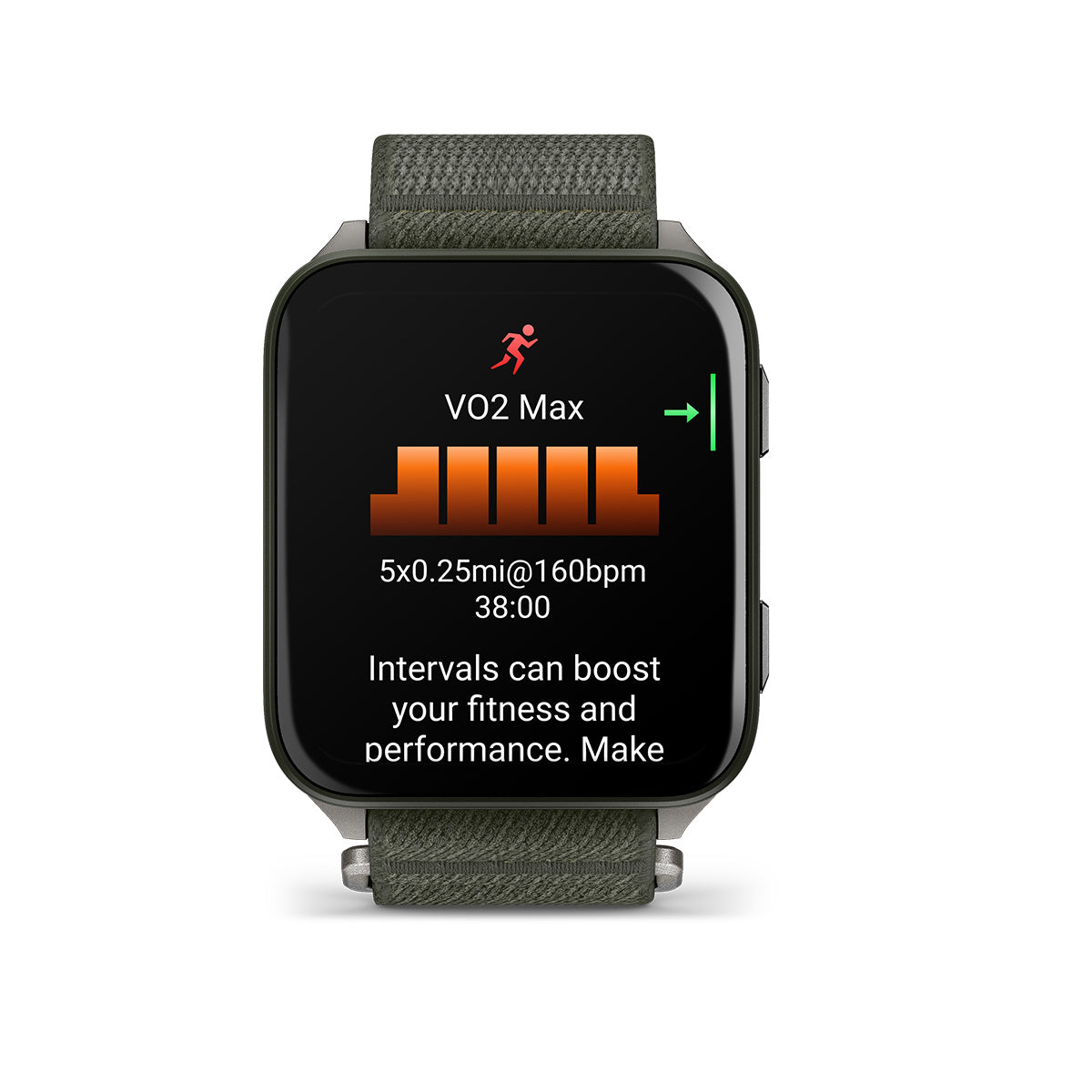 Garmin Venu X1 AMOLED GPS Smartwatch, Titanium Caseback with Moss ComfortFit Nylon Band