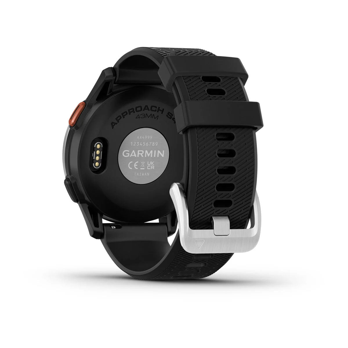 Garmin Approach S44 43mm AMOLED GPS Golf Smartwatch, Silver Aluminum Bezel with Black Silicone Band