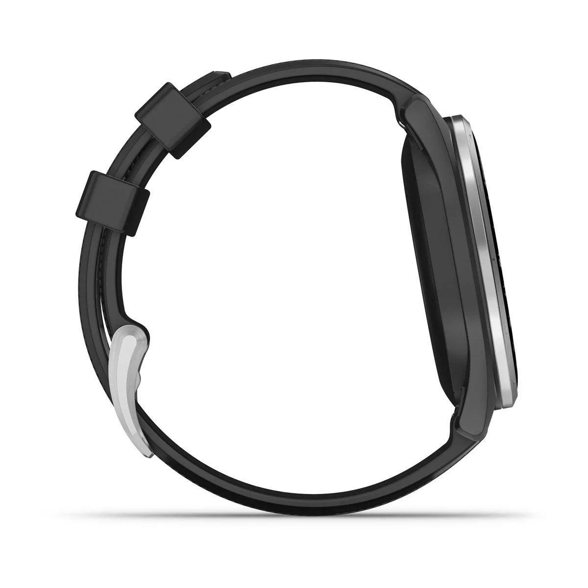 Garmin Approach S44 43mm AMOLED GPS Golf Smartwatch, Silver Aluminum Bezel with Black Silicone Band