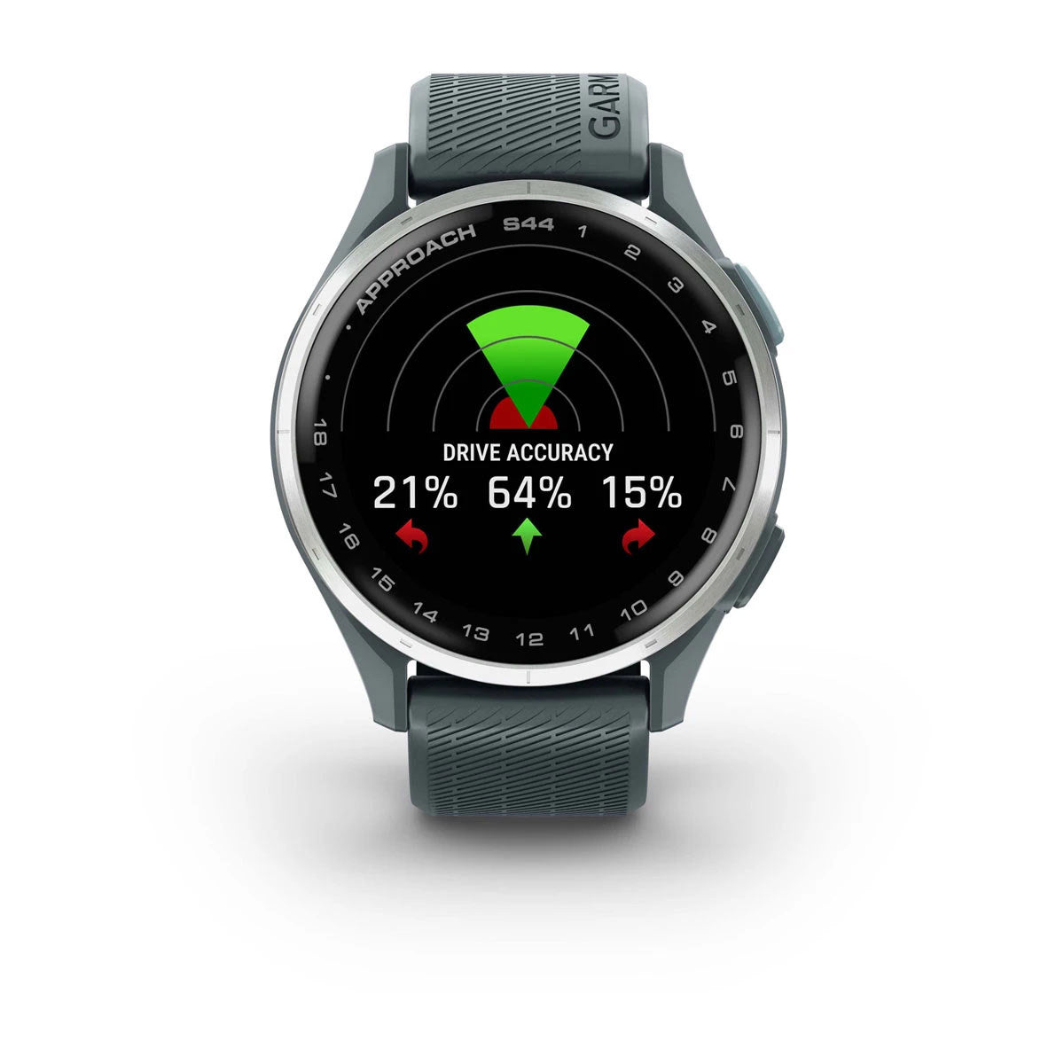 Garmin Approach S44 43mm AMOLED GPS Golf Smartwatch, Silver Aluminum Bezel with Twilight Silicone Band