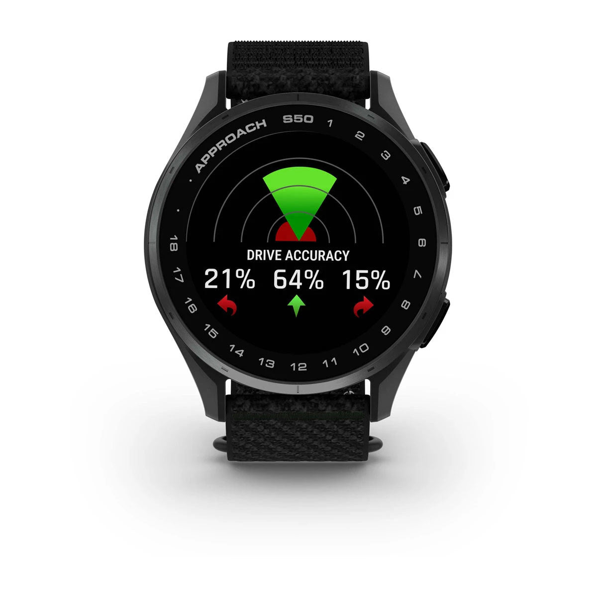 Garmin Approach S50 43mm AMOLED GPS Golf Smartwatch, Slate Aluminum Bezel with Black ComfortFit Nylon Band
