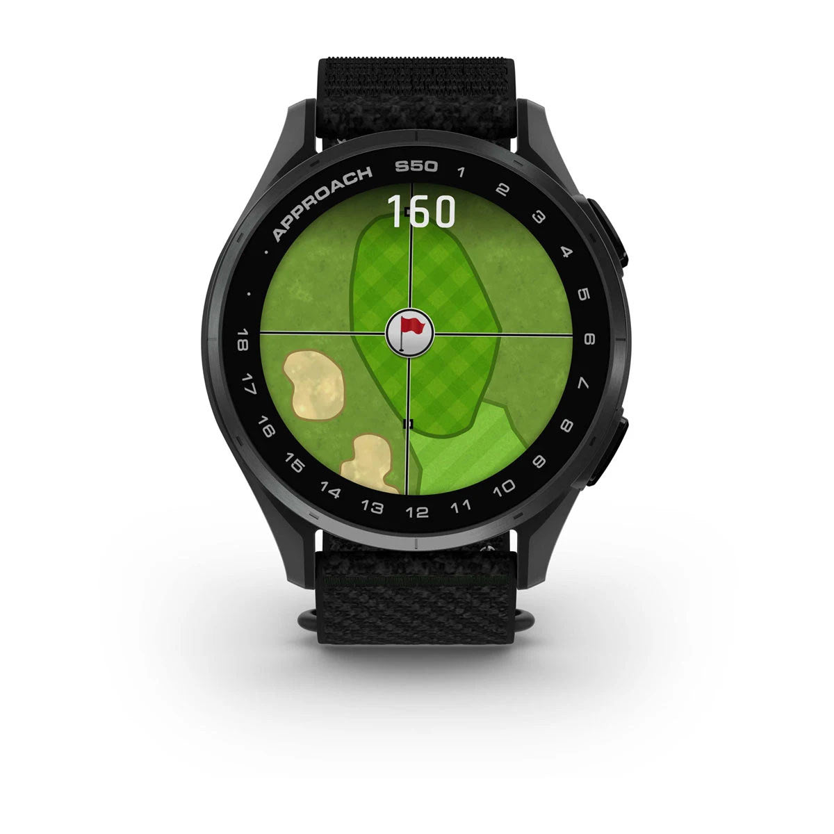 Garmin Approach S50 43mm AMOLED GPS Golf Smartwatch, Slate Aluminum Bezel with Black ComfortFit Nylon Band