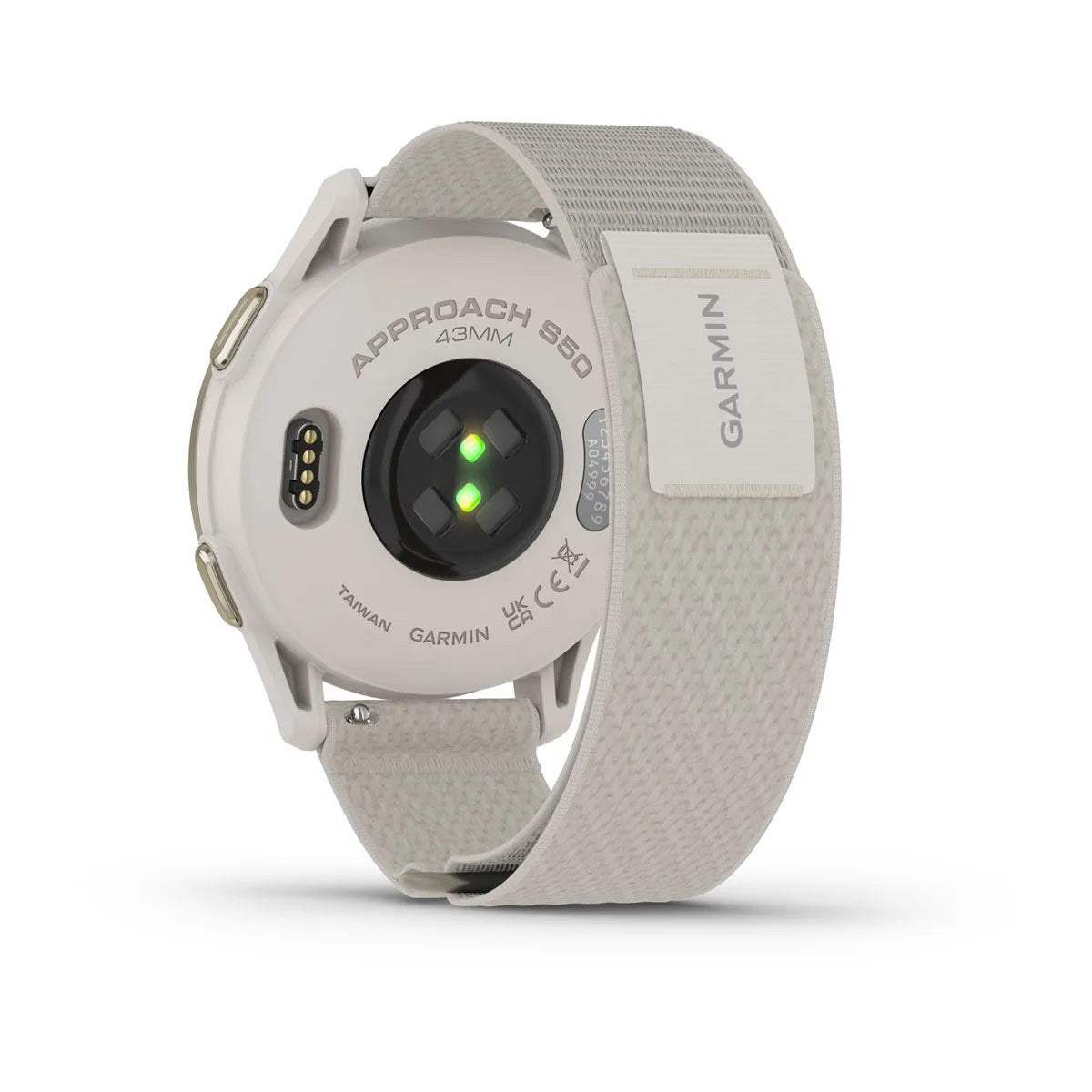 Garmin Approach S50 43mm AMOLED GPS Golf Smartwatch, Cream Gold Aluminum Bezel with Ivory ComfortFit Nylon Band