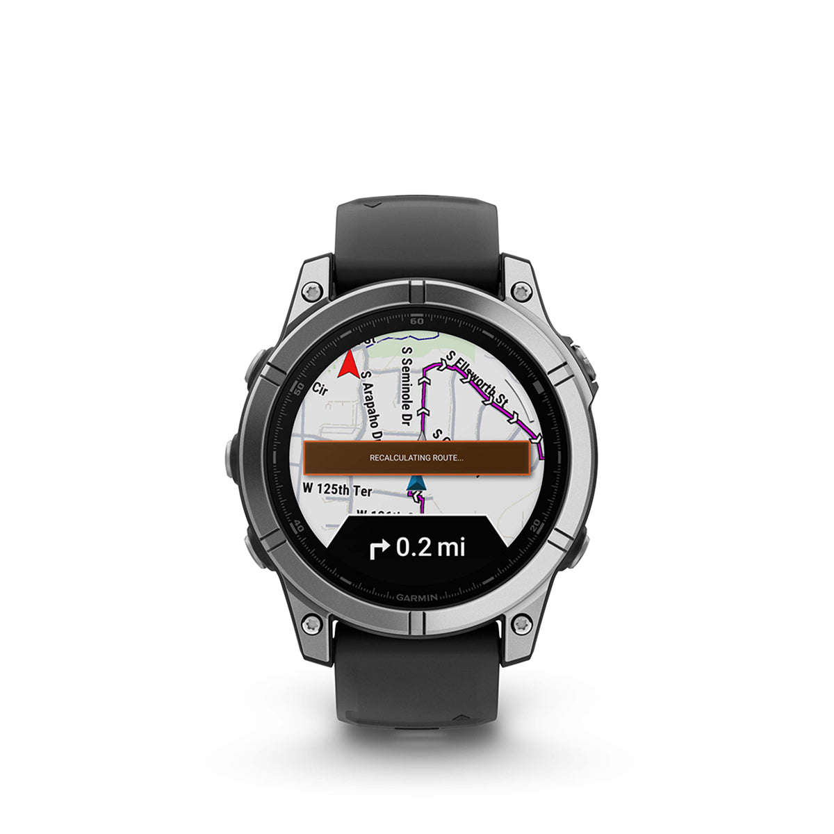 Garmin fenix E 47mm AMOLED GPS Smartwatch, Stainless Steel with Black Silicone Band