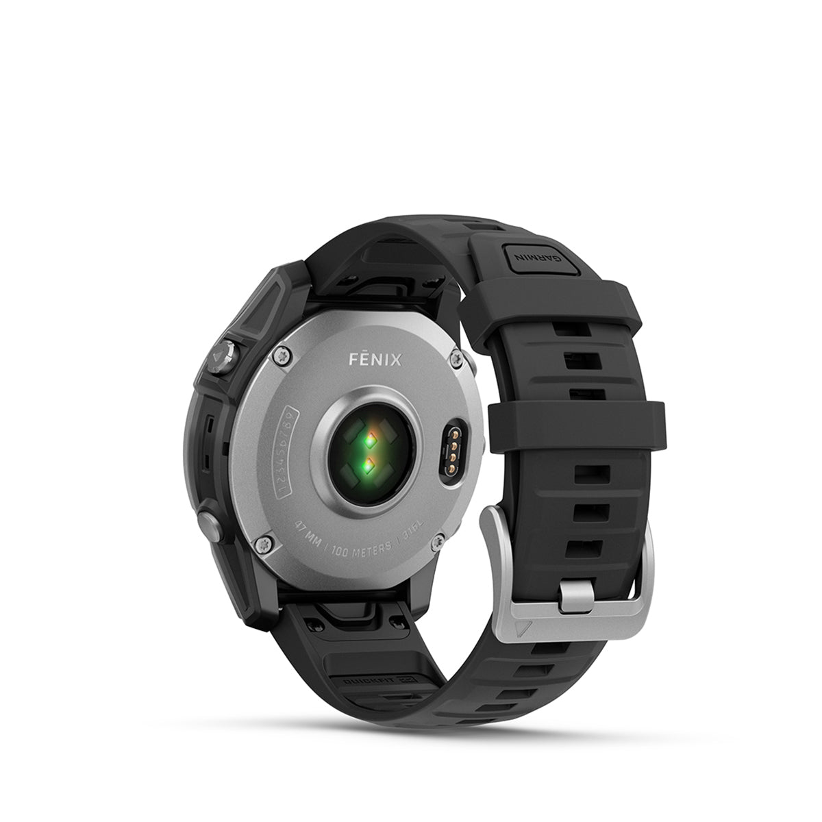 Garmin fenix E 47mm AMOLED GPS Smartwatch, Stainless Steel with Black Silicone Band