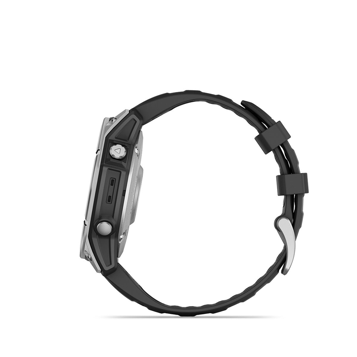 Garmin fenix E 47mm AMOLED GPS Smartwatch, Stainless Steel with Black Silicone Band