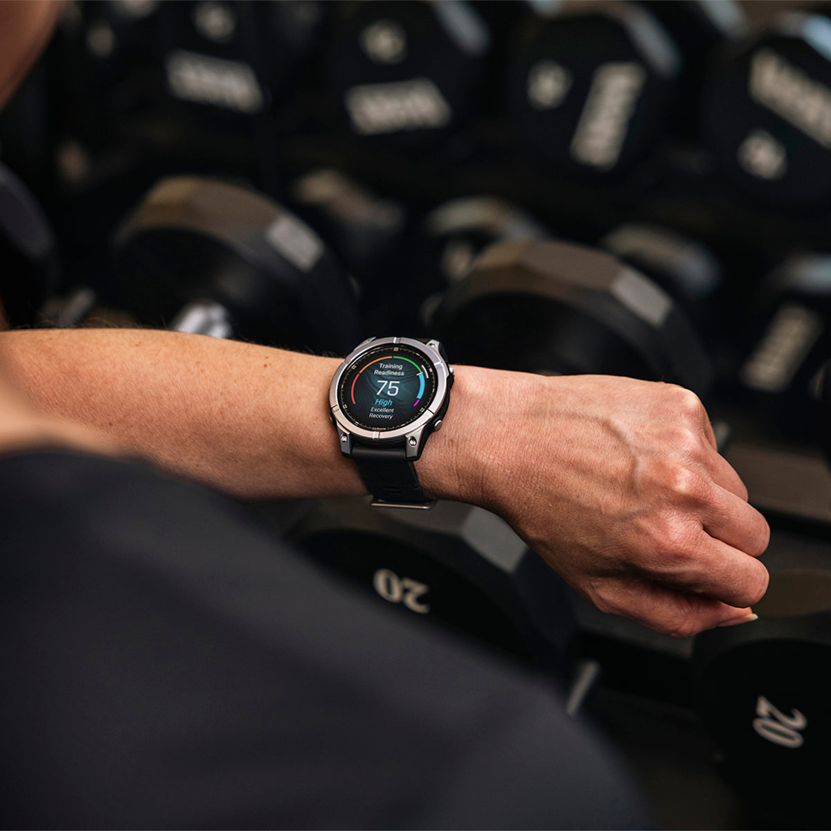 Garmin fenix E 47mm AMOLED GPS Smartwatch, Stainless Steel with Black Silicone Band