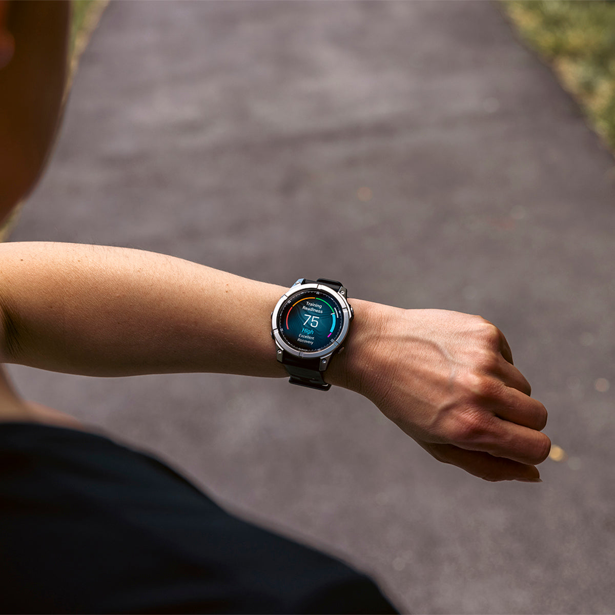 Garmin fenix E 47mm AMOLED GPS Smartwatch, Stainless Steel with Black Silicone Band