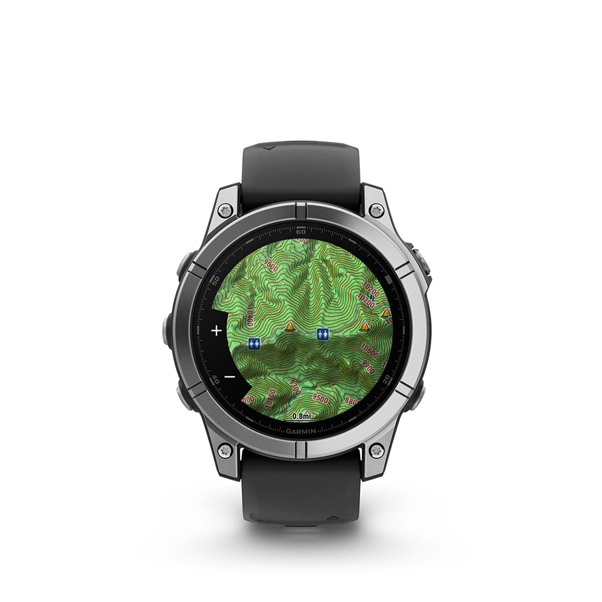 Garmin fenix E 47mm AMOLED GPS Smartwatch, Stainless Steel with Black Silicone Band