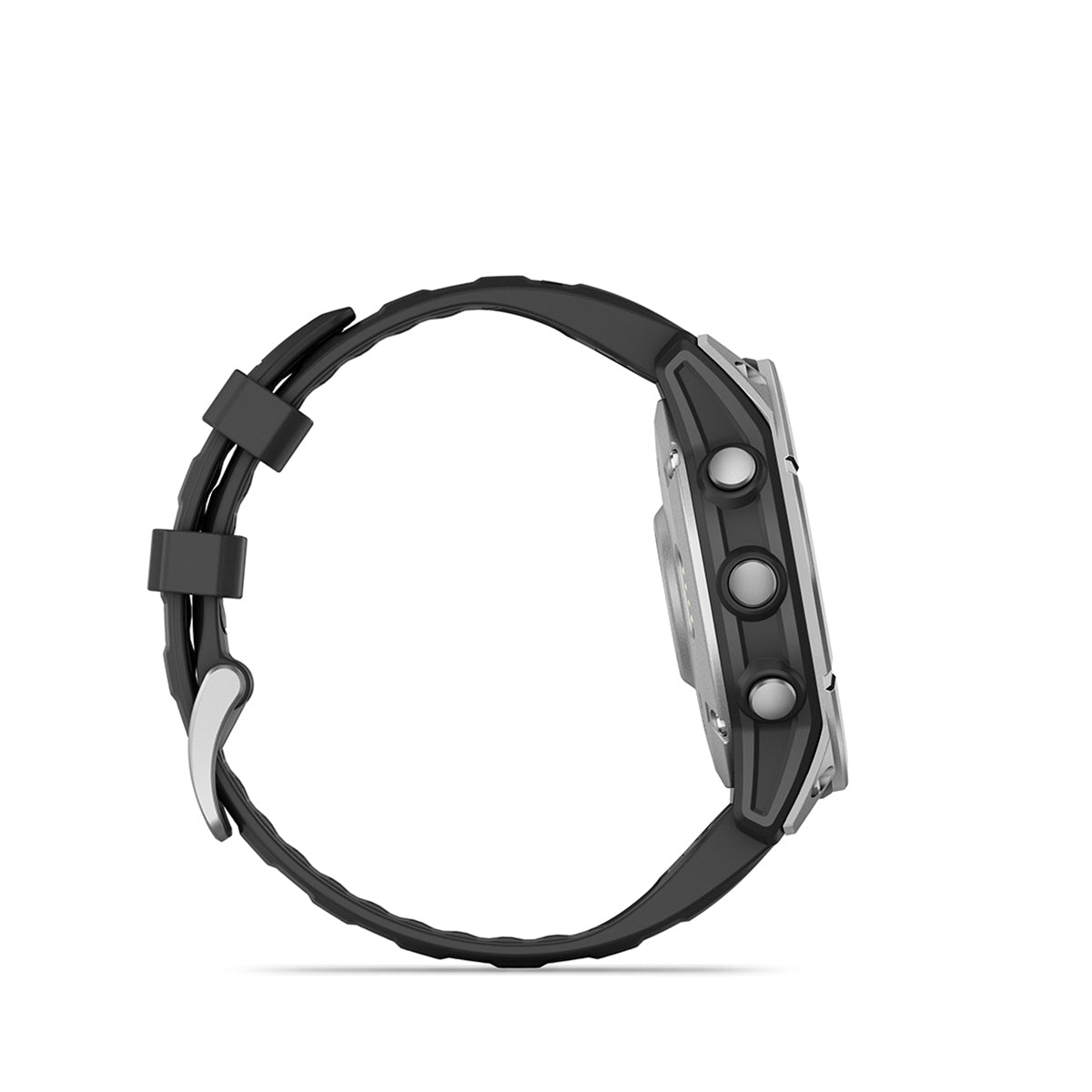 Garmin fenix E 47mm AMOLED GPS Smartwatch, Stainless Steel with Black Silicone Band
