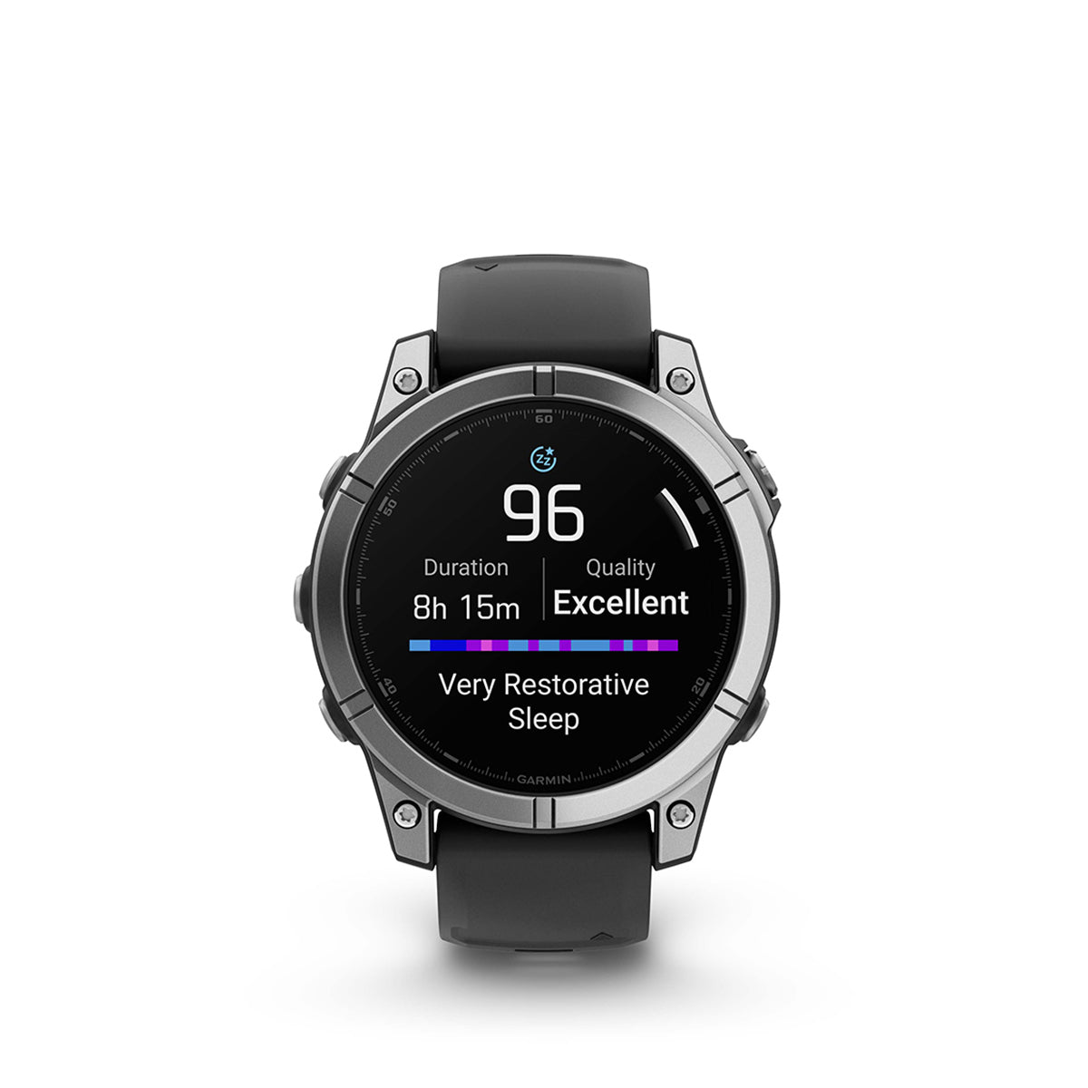 Garmin fenix E 47mm AMOLED GPS Smartwatch, Stainless Steel with Black Silicone Band
