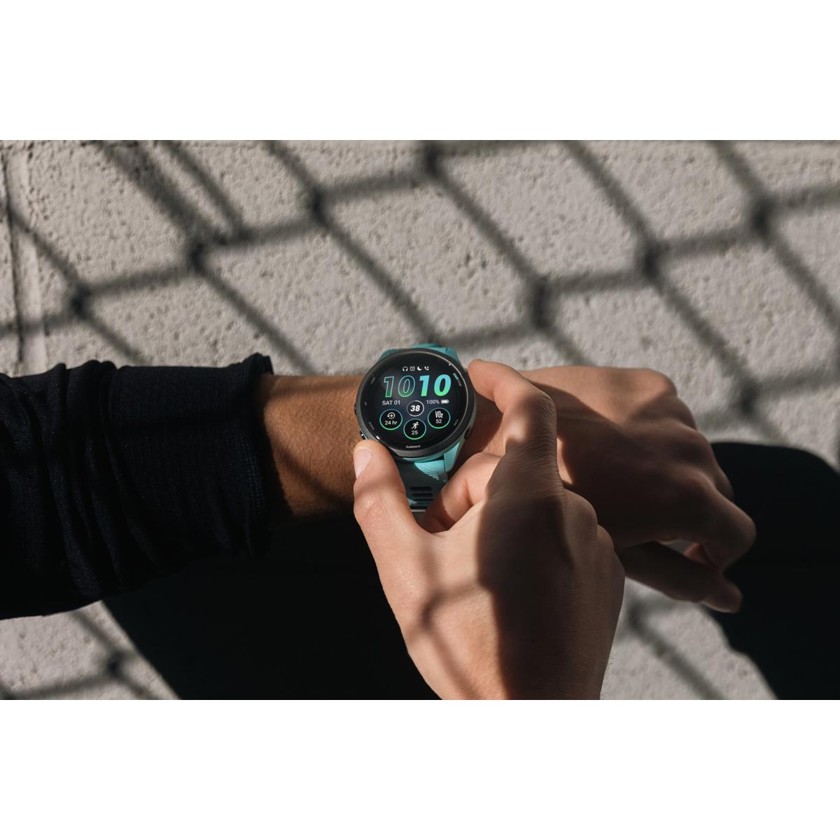 Garmin Forerunner 265S Multisport GPS Smartwatch, Whitestone/Neo Tropic