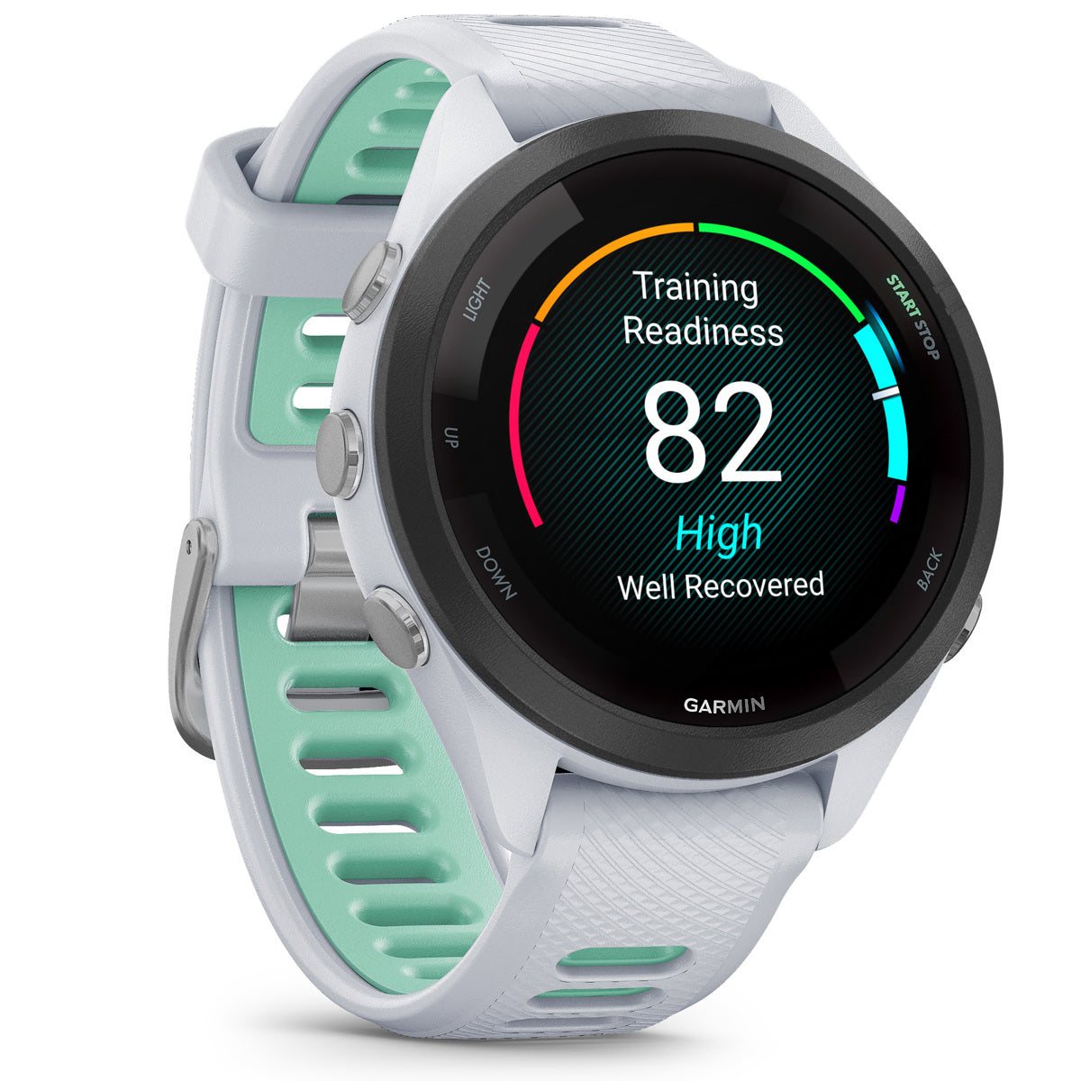 Garmin Forerunner 265S Multisport GPS Smartwatch, Whitestone/Neo Tropic