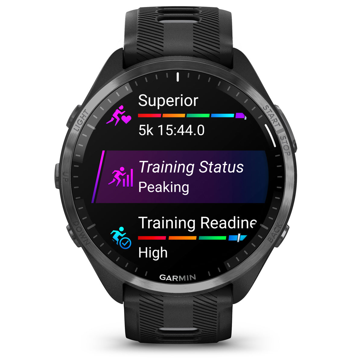 Garmin Forerunner 965 Multisport GPS Smartwatch, Black/Powder Gray