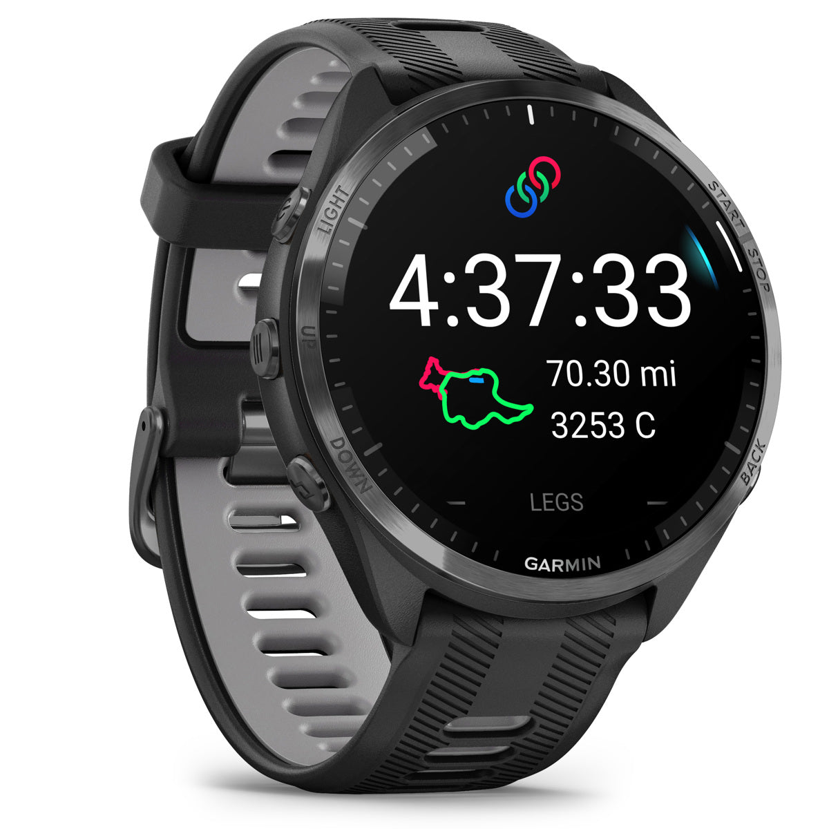 Garmin Forerunner 965 Multisport GPS Smartwatch, Black/Powder Gray