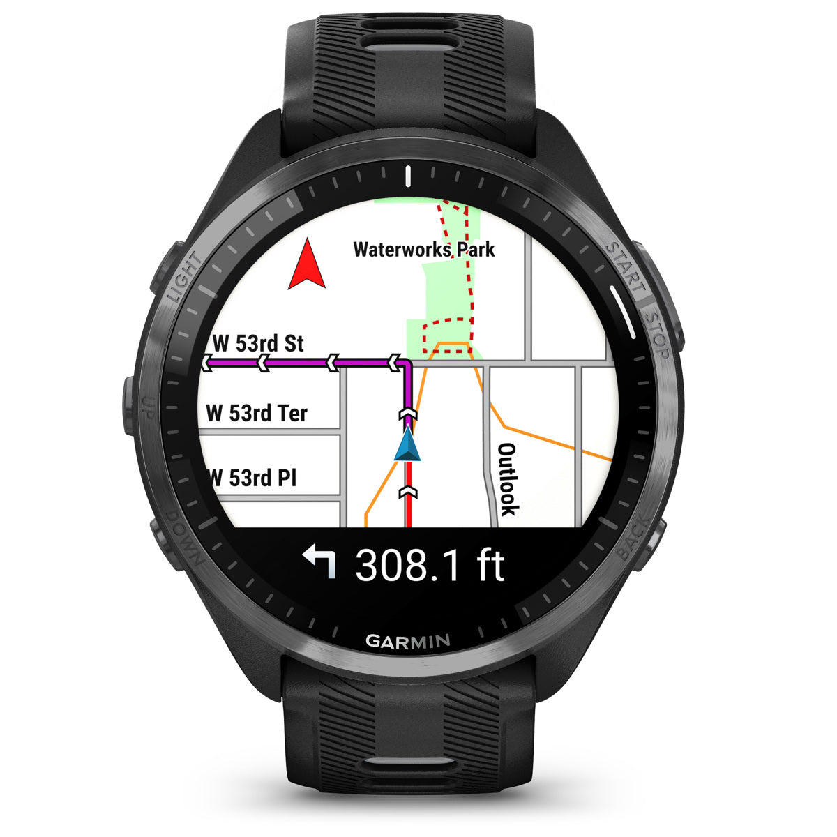 Garmin Forerunner 965 Multisport GPS Smartwatch, Black/Powder Gray