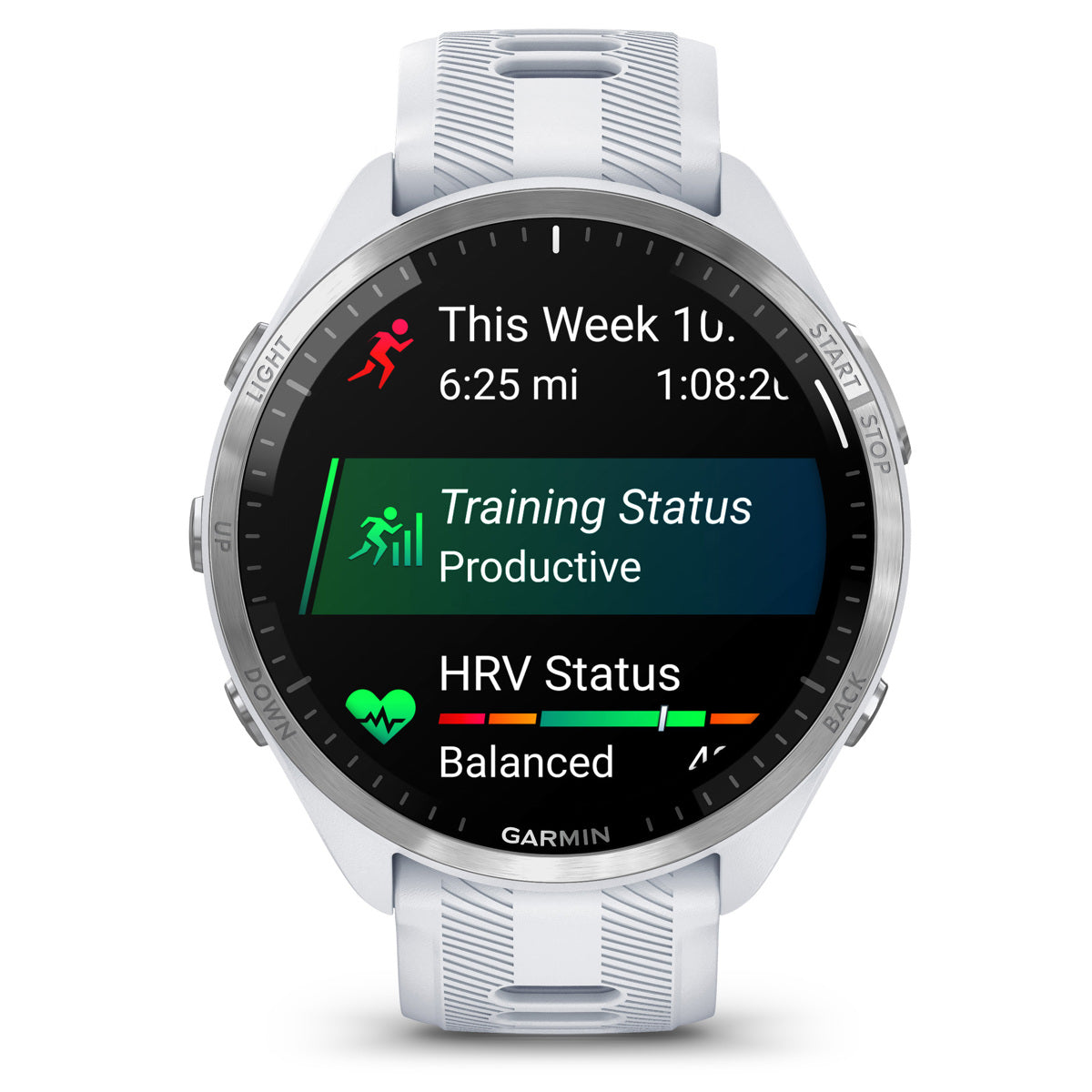 Garmin Forerunner 965 Multisport GPS Smartwatch, Whitestone/Powder Gray