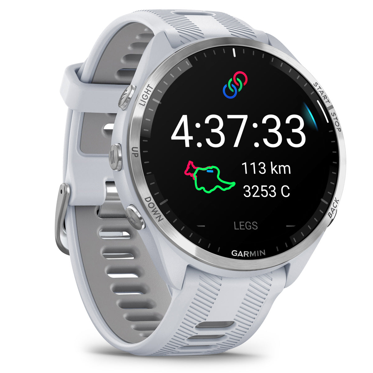 Garmin Forerunner 965 Multisport GPS Smartwatch, Whitestone/Powder Gray