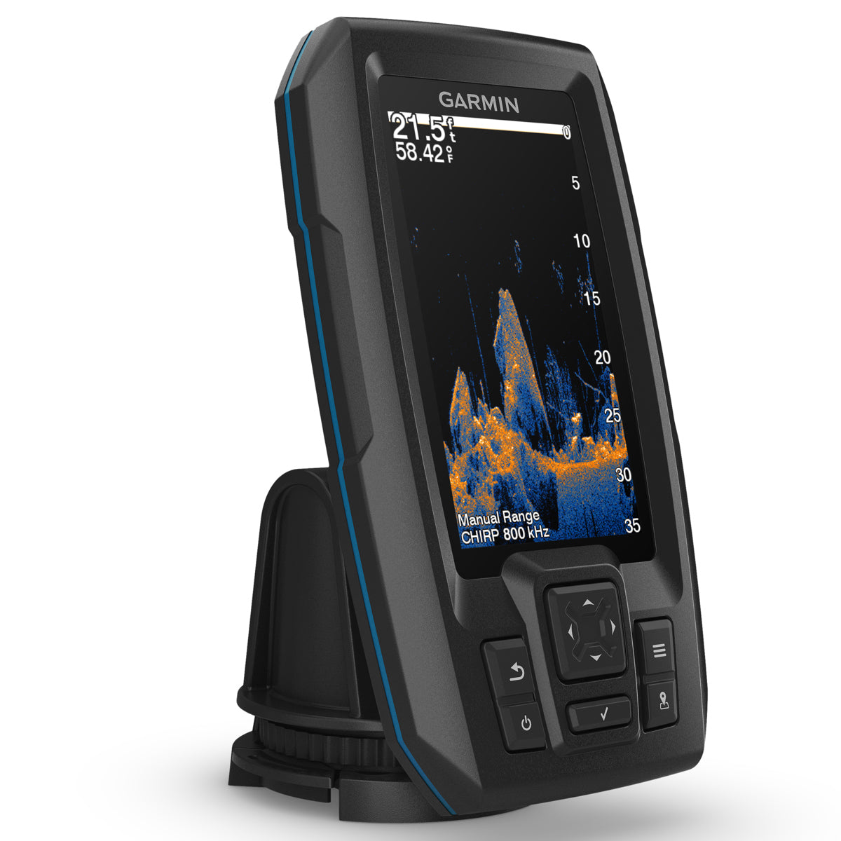 Garmin STRIKER Vivid 4cv 4" GPS Fishfinder with GT20-TM Transducer and Quickdraw Contours Mapping Software