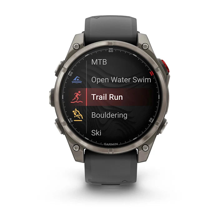 Garmin fēnix 8 Pro, 47mm, AMOLED Display, Premium Connected Multisport GPS Smartwatch, inReach® Technology, Sapphire, Titanium with Graphite/Black Silicone Band