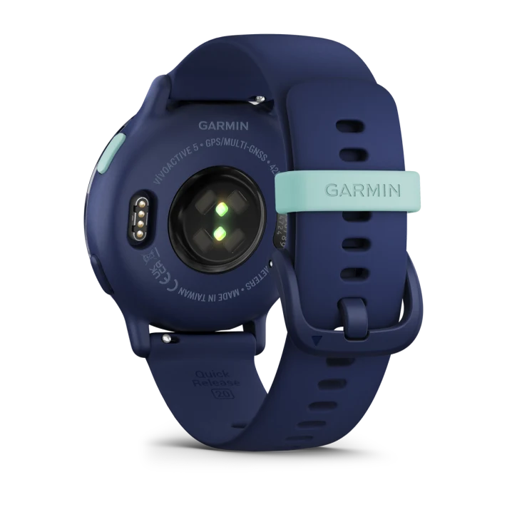 Garmin Vivoactive 5 Fitness Smartwatch, Navy | Official USA Partner Model | Bundle with Deco Essentials 2-Pack Screen Protector and Tech Smart USA Fitness & Wellness Suite