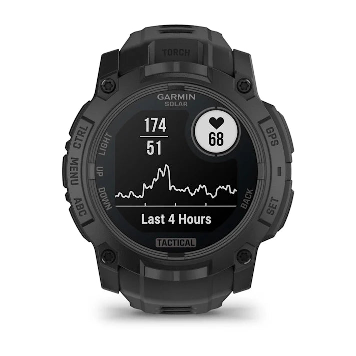Garmin Instinct 3 Tactical Edition, 50mm, Solar Charged Display, Rugged Outdoor GPS Smartwatch