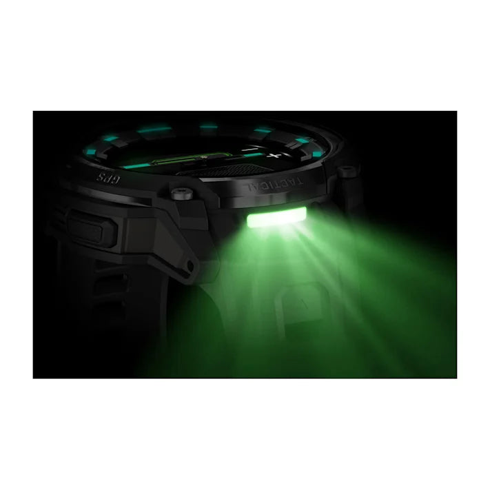 Garmin Instinct Crossover AMOLED - Tactical Edition, Rugged Hybrid GPS Tactical Smartwatch with Analog Watch Hands and Bright AMOLED Display, Black with Black Silicone Band