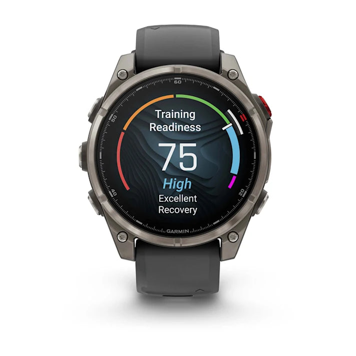Garmin fēnix 8 Pro, 47mm, AMOLED Display, Premium Connected Multisport GPS Smartwatch, inReach® Technology, Sapphire, Titanium with Graphite/Black Silicone Band