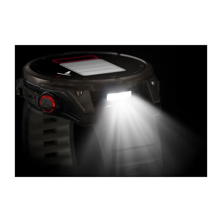 Garmin fēnix 8 Pro, 47mm, AMOLED Display, Premium Connected Multisport GPS Smartwatch, inReach® Technology, Sapphire, Carbon Gray DLC Titanium with Black/Pebble Gray Silicone Band