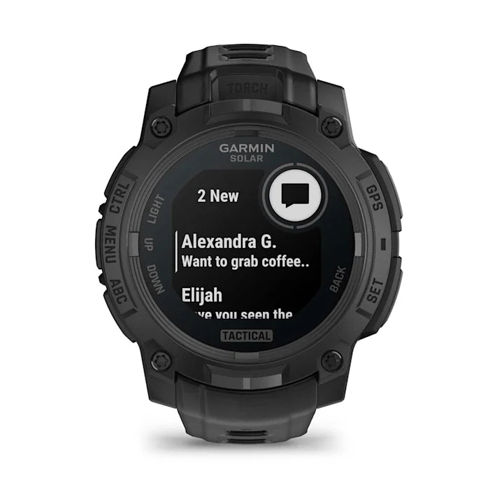 Garmin Instinct 3 Tactical Edition, 45mm, Solar Charged Display, Rugged Outdoor GPS Smartwatch