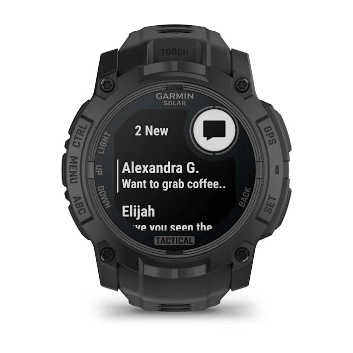 Garmin Instinct 3 Tactical Edition, 50mm, Solar Charged Display, Rugged Outdoor GPS Smartwatch