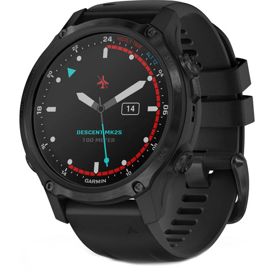 Garmin Descent MK2S Dive 43mm GPS Smart Watch, Carbon Gray DLC with Black Silicone Band