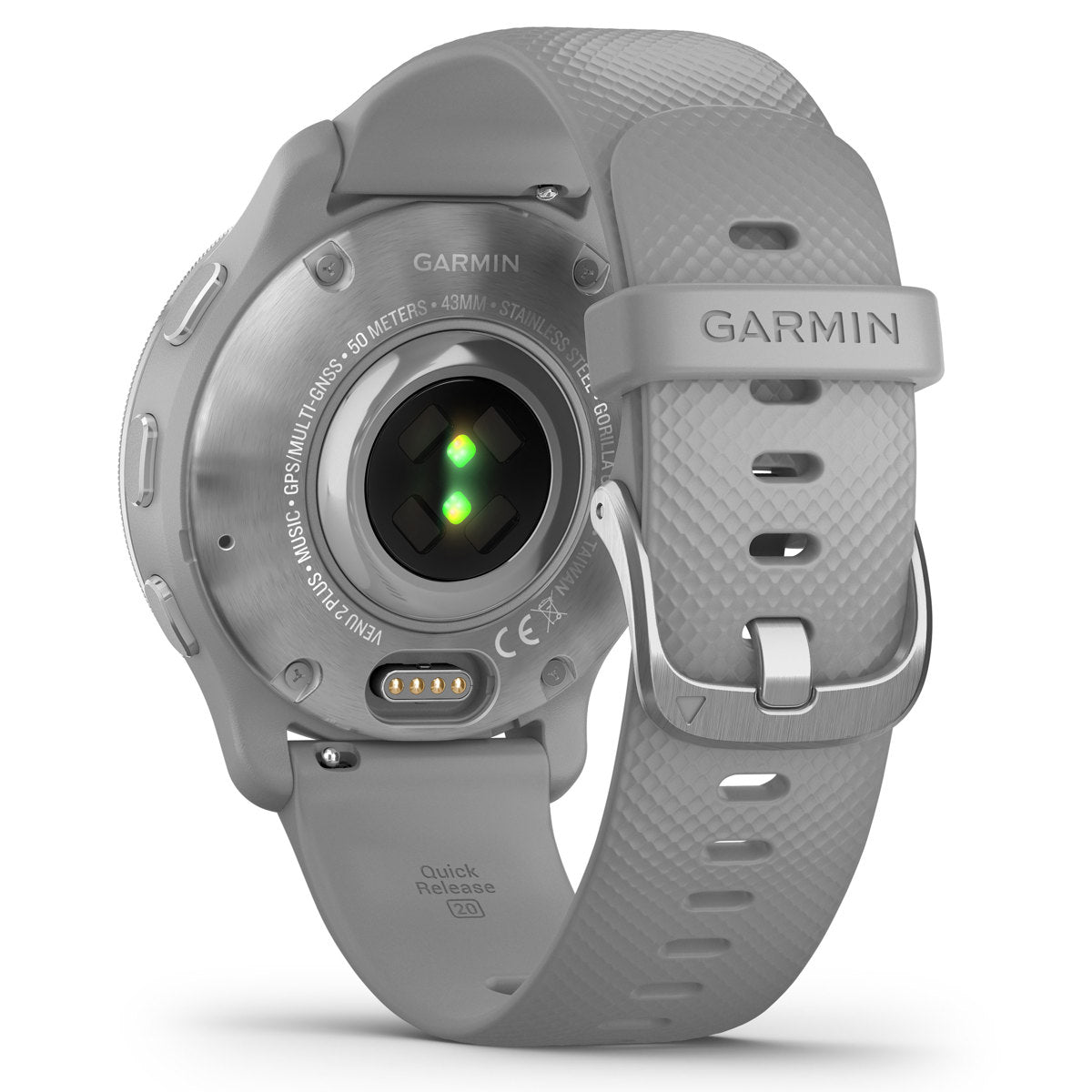 Garmin Venu 2 Plus 43mm GPS Smart Watch, Powder Gray with Silicone Band